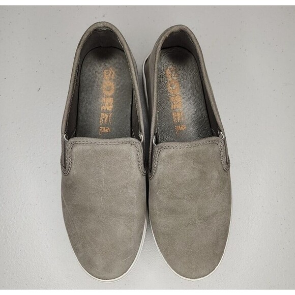 Sorel Campsneak Gray Suede Leather Slip On Flats Loafers Sneakers Women’s Size 7 - Picture 1 of 8